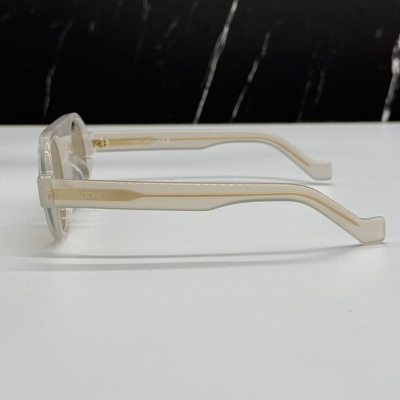 NEW LW40020F 21E LOEWE SUNGLASSES WHITE BROWN ROUND EYEWEAR LOEWE - Picture 7 of 11